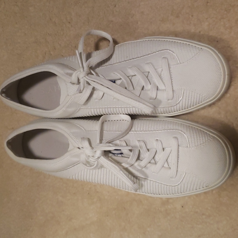 Bright White lace up sneakers